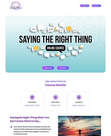 Screen shot of Saying the Right Thing landing page